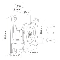 InLine® Wandhalterung für TFT bis 68cm (27"), max. 15kg