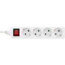 InLine® Power Strip Type F German 4 Port with Switch + Child Safety Lock white 3m