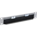 InLine® 10" cable entry plate with brush, 1U, RAL 7035 grey