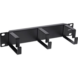 InLine® 10" Cable management panel, 3 brackets, RAL9005, black
