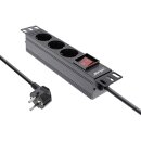 InLine® 10 PDU, 3-port protective socket, with switch,...