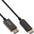 InLine® DisplayPort to HDMI AOC converter cable, 4K/60Hz, black, 10m