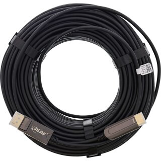 InLine DisplayPort zu HDMI AOC Konverter Kabel, 4K/60Hz, schwarz, 25m