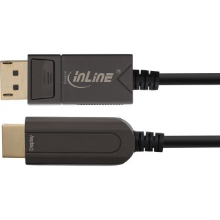 InLine DisplayPort zu HDMI AOC Konverter Kabel, 4K/60Hz, schwarz, 25m