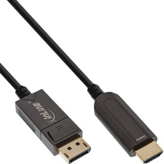InLine® DisplayPort to HDMI AOC converter cable, 4K/60Hz, black, 15m