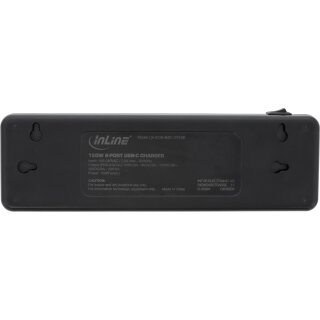InLine® Multiport Netzteil, 120W Ladegerät, 6x USB Typ-C, PD 3.0, GaN, schwarz