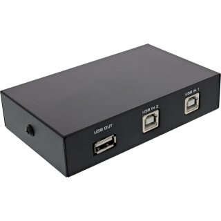 InLine® USB 2.0 Umschalter manuell, USB-A Gerät an 2 Computer