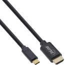 InLine® USB Display Kabel, USB-C Stecker zu HDMI Stecker (DP Alt Mode), 4K2K, schwarz, 5m