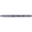 InLine® USB 3.2 Gen.2 Hub (10Gb/s), USB-C zu 4 Port USB-C (1 Port power through bis 100W), OTG, Aluminiumgehäuse, grau, ohne Netzteil
