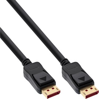 25er Bulk-Pack InLine® DisplayPort 1.4 Kabel, 8K4K, schwarz, vergoldete Kontakte, 2m