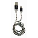 LC-Power LC-C-USB-Lightning-1M-8 (MFI) USB A to Lightning cable, black/silver, 1m