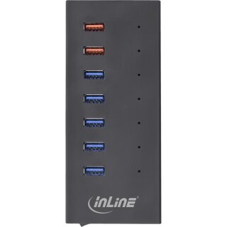 InLine USB 3.2 Gen.1 7 Port Hub Aluminium Case with 2.5A Power Supply black