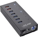 InLine® USB 3.2 Gen.1 7 Port Hub Aluminium Case with 2.5A...