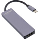 InLine® Multifunktions-Hub USB 3.2 Gen.1, 2x USB-A 5Gb/s + HDMI 4K/30Hz + Cardreader, Aluminium, grau