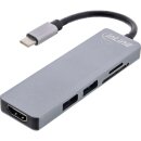 InLine® Multifunktions-Hub USB 3.2 Gen.1, 2x USB-A...