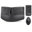 Perixx PERIDUO-606A DE, 3-in-1 keyboard and mouse set, wireless, ergon., black