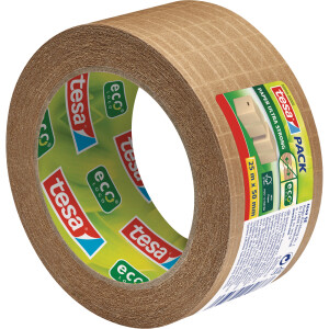 tesapack adhesive tape paper ultra strong 50mm, brown, thread-reinforced, 25m