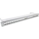InLine® Blank Patch Panel with pull-out 19" 24 Port 1U light grey RAL7035