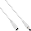 InLine® DC extension cable, DC plug male/female 5.5x2.1mm, AWG 18, white, 1m