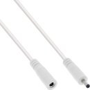 InLine® DC extension cable, DC plug male/female 3.5x1.35mm, AWG 18, white, 5m