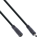 InLine® DC extension cable, DC plug male/female 3.5x1.35mm, AWG 18, black, 1m