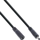 InLine® DC extension cable, DC plug male/female 3.5x1.35mm, AWG 18, black, 3m