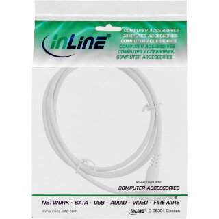 InLine® DC Verlängerungskabel, DC Stecker/Buchse 4,0x1,7mm, AWG 18, weiß, 0,5m
