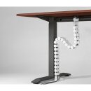 InLine® Cable duct flexible for height-adjustable desks, 4 compartments, 68x36mm max. 1.28m, white