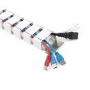 InLine® Cable duct flexible for height-adjustable desks, 4 compartments, 68x36mm max. 1.28m, white