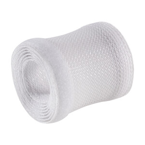 InLine® Cable wrap, fabric hose with hook and loop fastener, 1m x 40mm diameter, white
