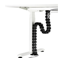 InLine® Cable duct flexible for height-adjustable desks, 4 compartments, 68x36mm max. 1.28m, black