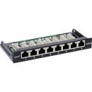 InLine® Patch panel Cat.6A 0.5U 8-port, table/wall mounting, black RAL9005