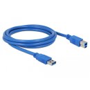 USB 3.0 Typ-B Stecker 2,0 m blau