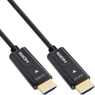 InLine® HDMI AOC Kabel, High Speed HDMI mit Ethernet, 4K/60Hz, Stecker / Stecker, 70m