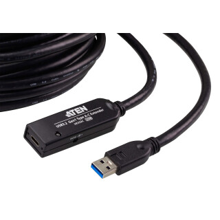 ATEN UE332C Verlängerungskabel, USB 3.2 Gen1, USB-A Stecker zu USB-C Buchse, 20m