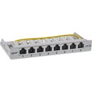 InLine® Patch panel Cat.6A 0.5U 8-port, for table/wall/rail, with dust protection, grey