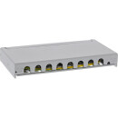 InLine® Patch panel Cat.6A 0.5U 8-port, for table/wall/rail, with dust protection, grey