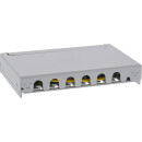 InLine® Patch panel Cat.6A 0.5U 6-port, for table/wall/rail, with dust protection, grey