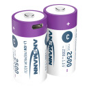 ANSMANN 1313-0004 Li-Ion rechargeable batteries Baby C type 2500 (min. 2300 mAh) 2-pack box