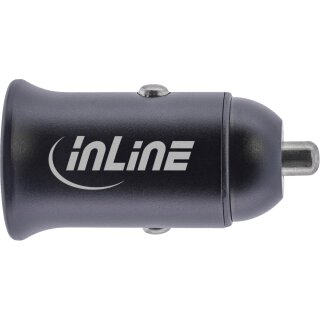 InLine® USB KFZ Stromadapter Power Delivery, 2x USB-C, schwarz