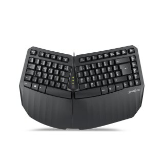 Perixx PERIBOARD 413 DE B, ergonomische Mini Tastatur, schwarz