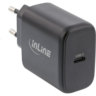 InLine® USB PD power supply, GaN charger, Single USB-C, Power Delivery, 65W, black
