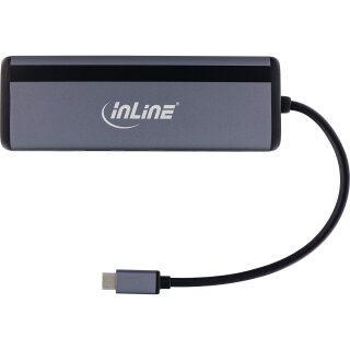 InLine® 8-in-1 USB-C Multihub Dockingstation, HDMI, DisplayPort, USB 3.2, PD 3.0 100W, MST