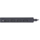 InLine® USB 2.0 HUB, 4 port, USB-A male to 4x USB-A female, black, 15cm, slim design