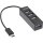 InLine® USB 2.0 Hub, USB-C, 4 Port, schwarz, Kabel 15cm, schmale Bauform