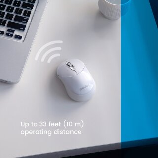 Perixx PERIMICE-802W, Bluetooth-Maus für PC und Tablet, schnurlos, weiß