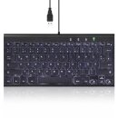 Perixx PERIBOARD-429 DE, wired, USB mini keyboard with backlight, black