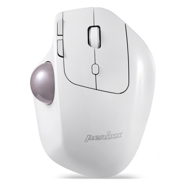Perixx PERIMICE-720 W, Bluetooth, ergonomic trackball mouse, wireless, white