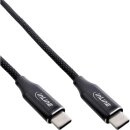 InLine® Magnetic USB-C cable, USB-C male/male, 100W, black, 2m