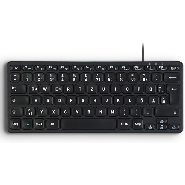 Perixx PERIBOARD-416 EN, wired, USB mini keyboard with 4 hubs, black